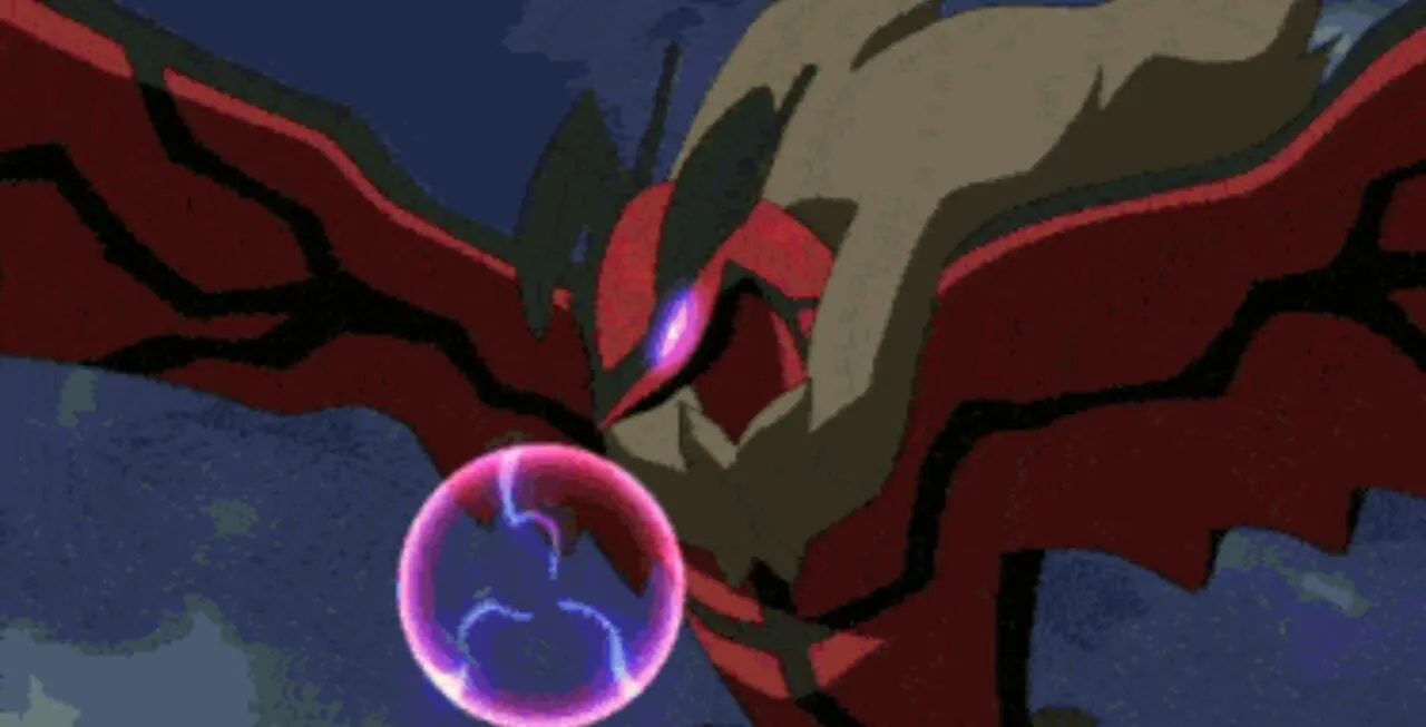 Yveltal preparando para disparar uma rajada de poder