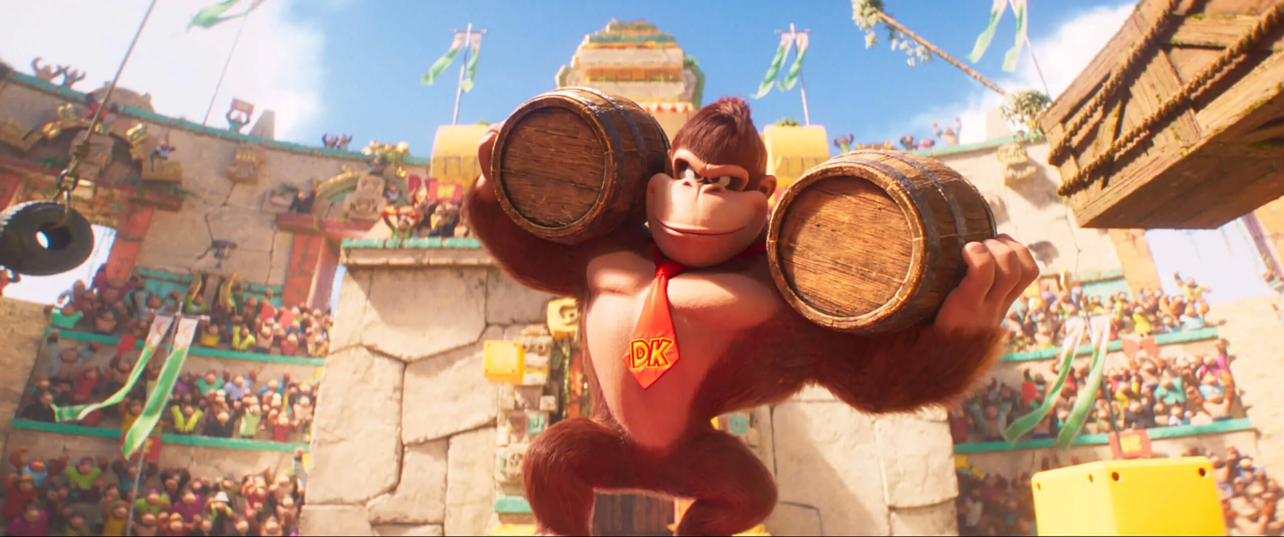 Donkey Kong (Seth Rogen) in Nintendo and Illumination’s The Super Mario Bros. Movie, directed by Aaron Horvath and Michael Jelenic. novo filme da Nintendo