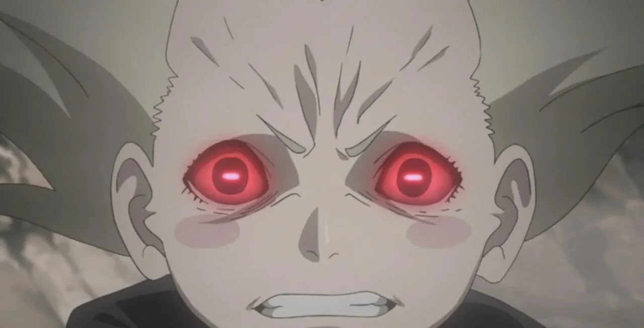 Personagem Chino usando o Ketsuryugan