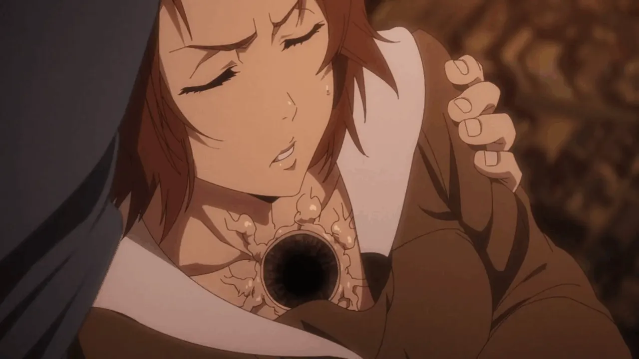 Masaki Kurosaki jovem com um buraco próximo ao seu pescoço