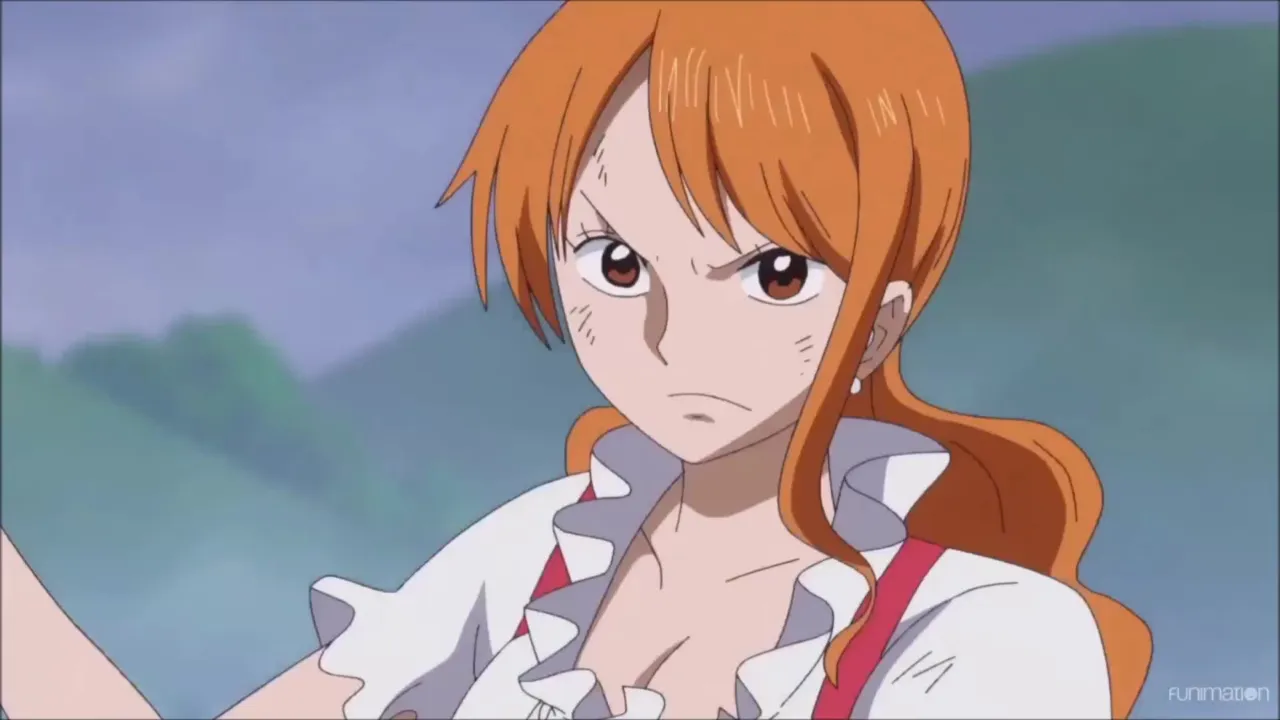 Nami com raiva olhando para frente