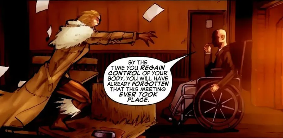 Charles Xavier tentando conversando Creed entrar nos X-Men.