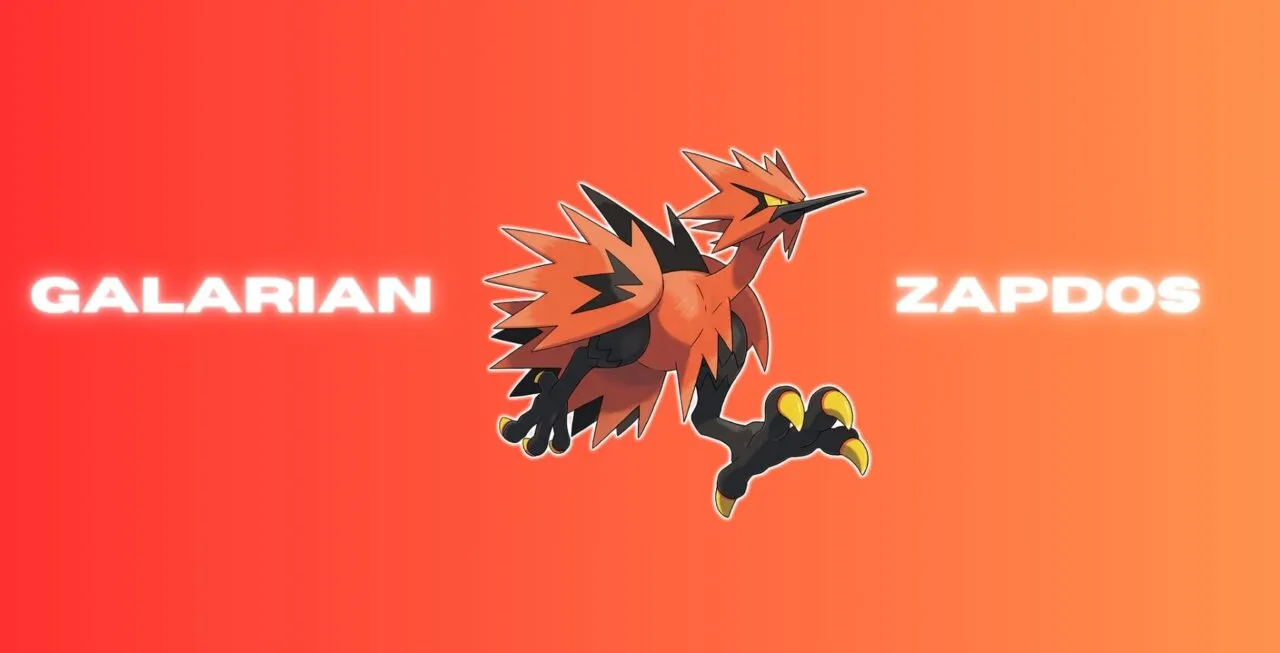 Galarian Zapdos em fundo degradê