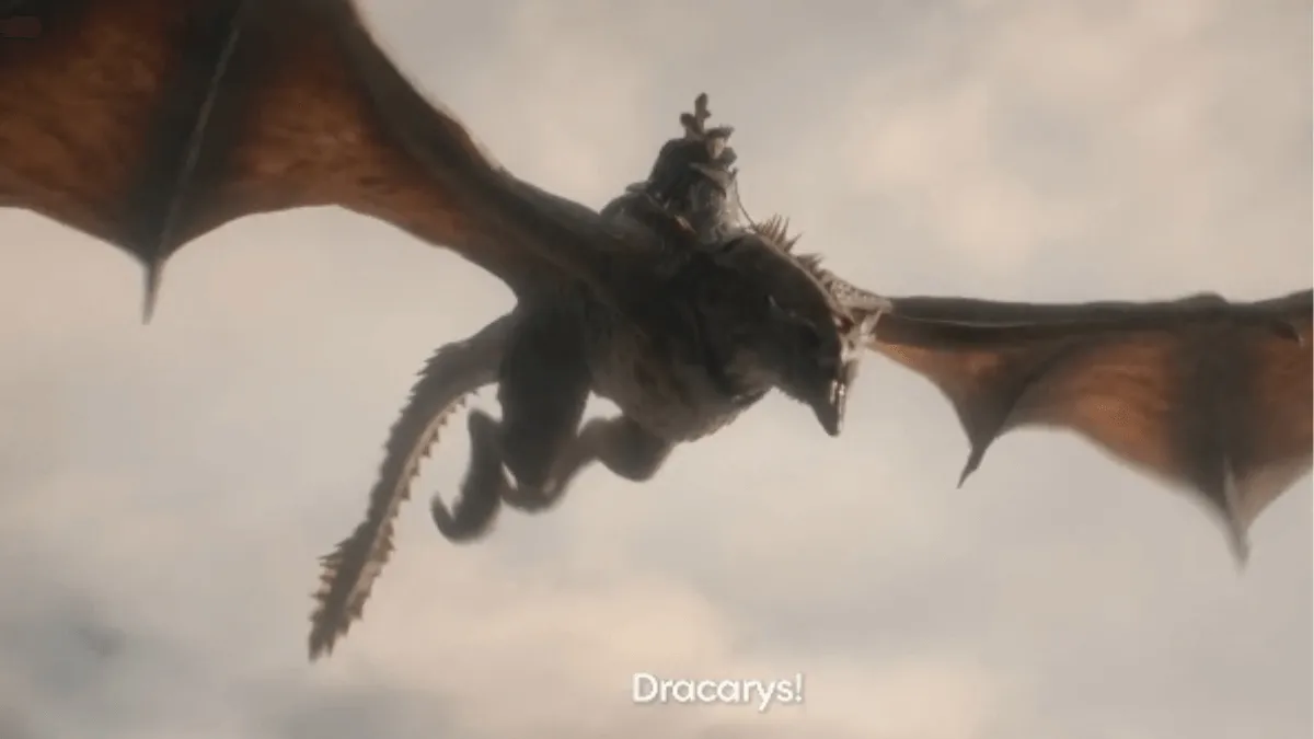 Jace voando em seu dragão e dizendo "DRACARYS"