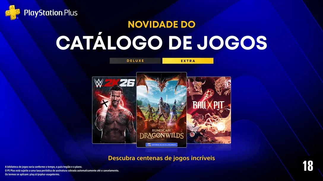 Novidades de setembro para o Catálogo de Jogos PlayStation Plus: RuneScape: Dragonwilds, WWE 2K26, Ball x Pit, Date Everything!
