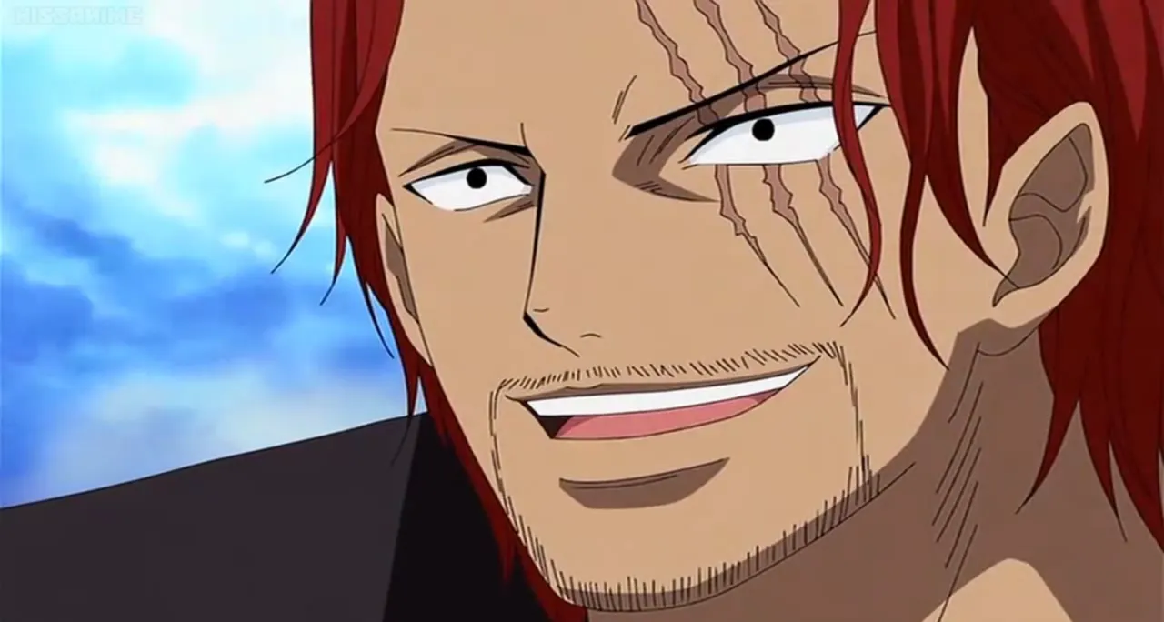 Shanks contente falando algo