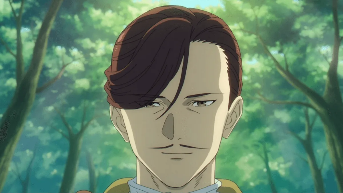 Herói do Sul olhando sério para frente 