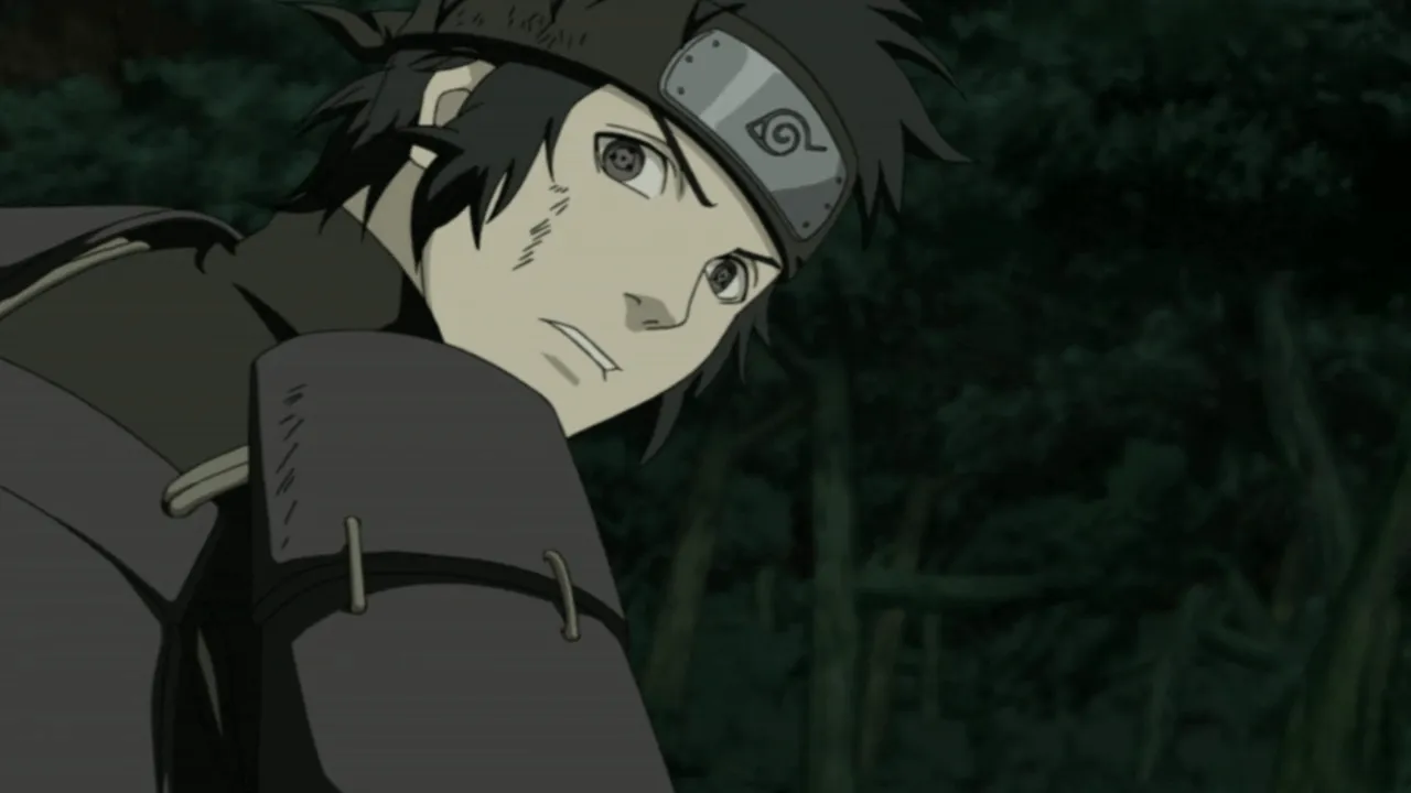 Kagami Uchiha olhando para trás