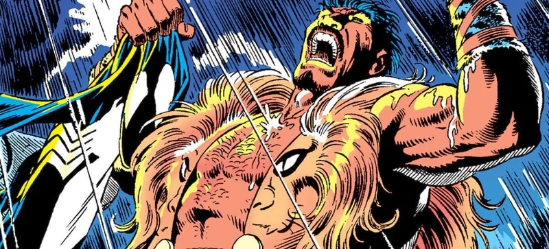 Kraven usando uma roupa de leão, para remeter que ele é o Rei da floresta e da Caça