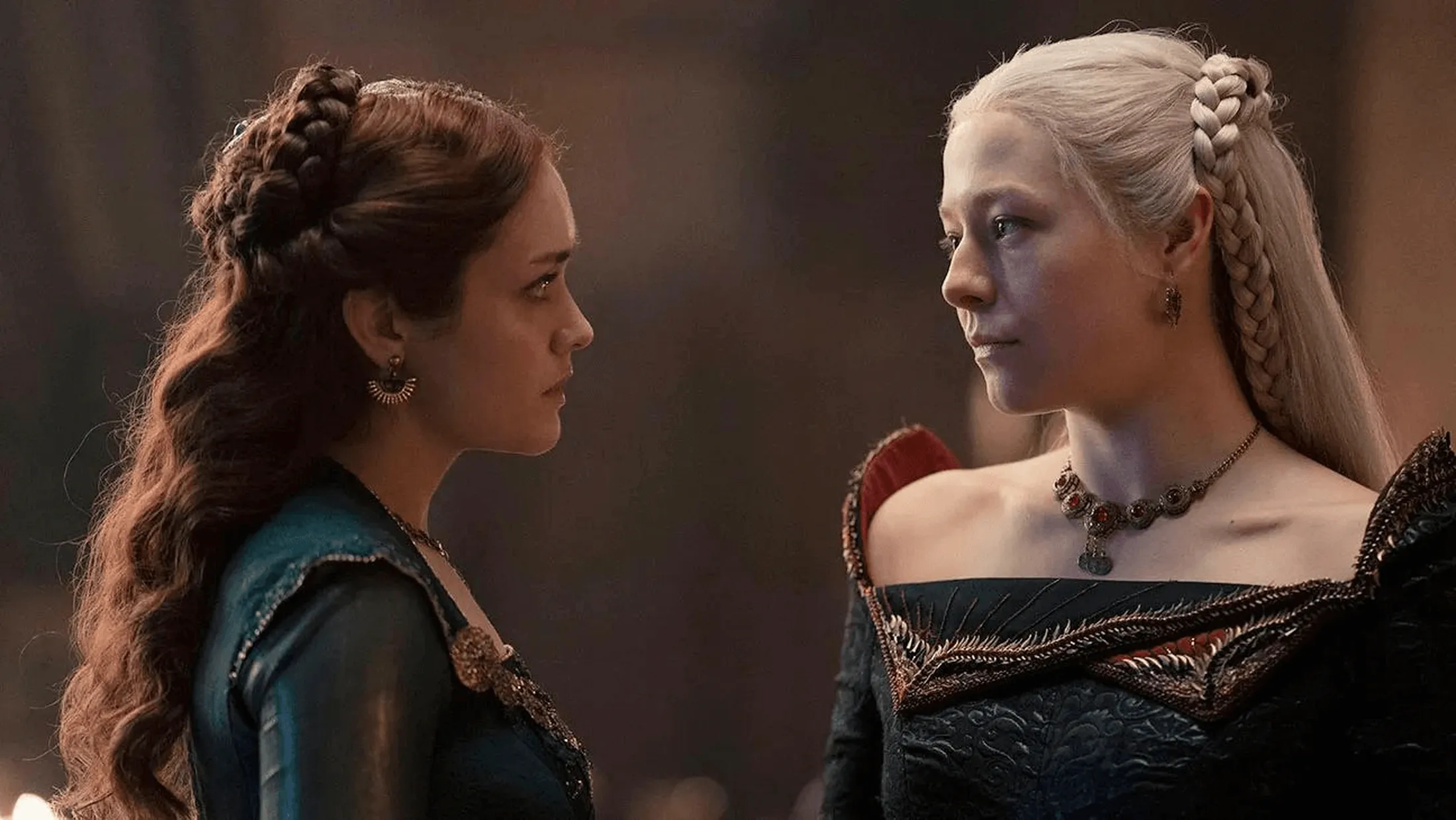 Alicent Hightower e Rhaenyra Targaryen em House of the Dragon