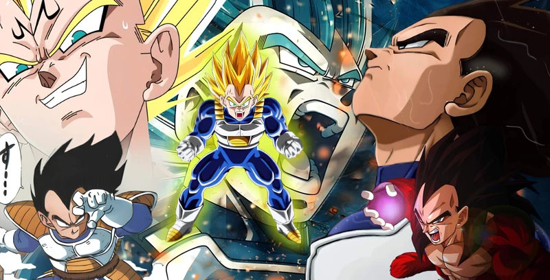 Várias versões do personagem Vegeta