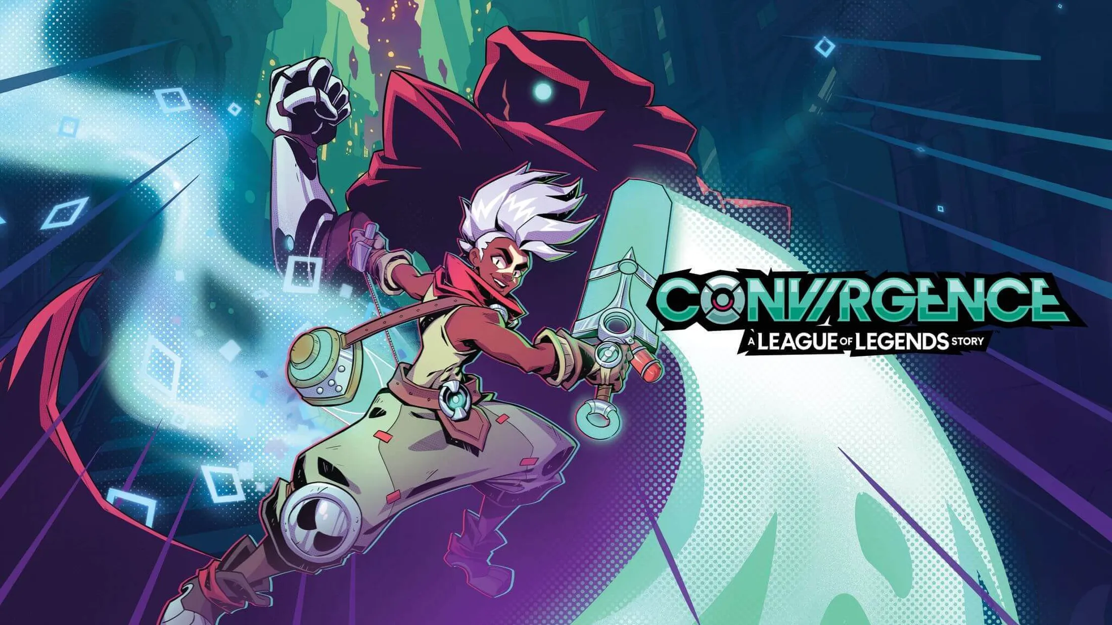 Imagem de divulgação do jogo CONV/RGENCE: A LEAGUE OF LEGENDS STORY mostrando Ekko em destaque