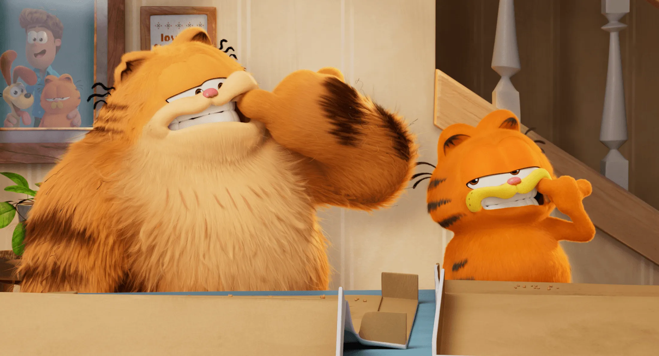 Garfield e seu pai, Vic. Foto: Divulgação | Sony Pictures