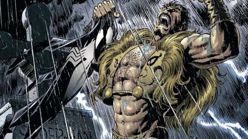 Kraven com a roupa do Homem-Aranha