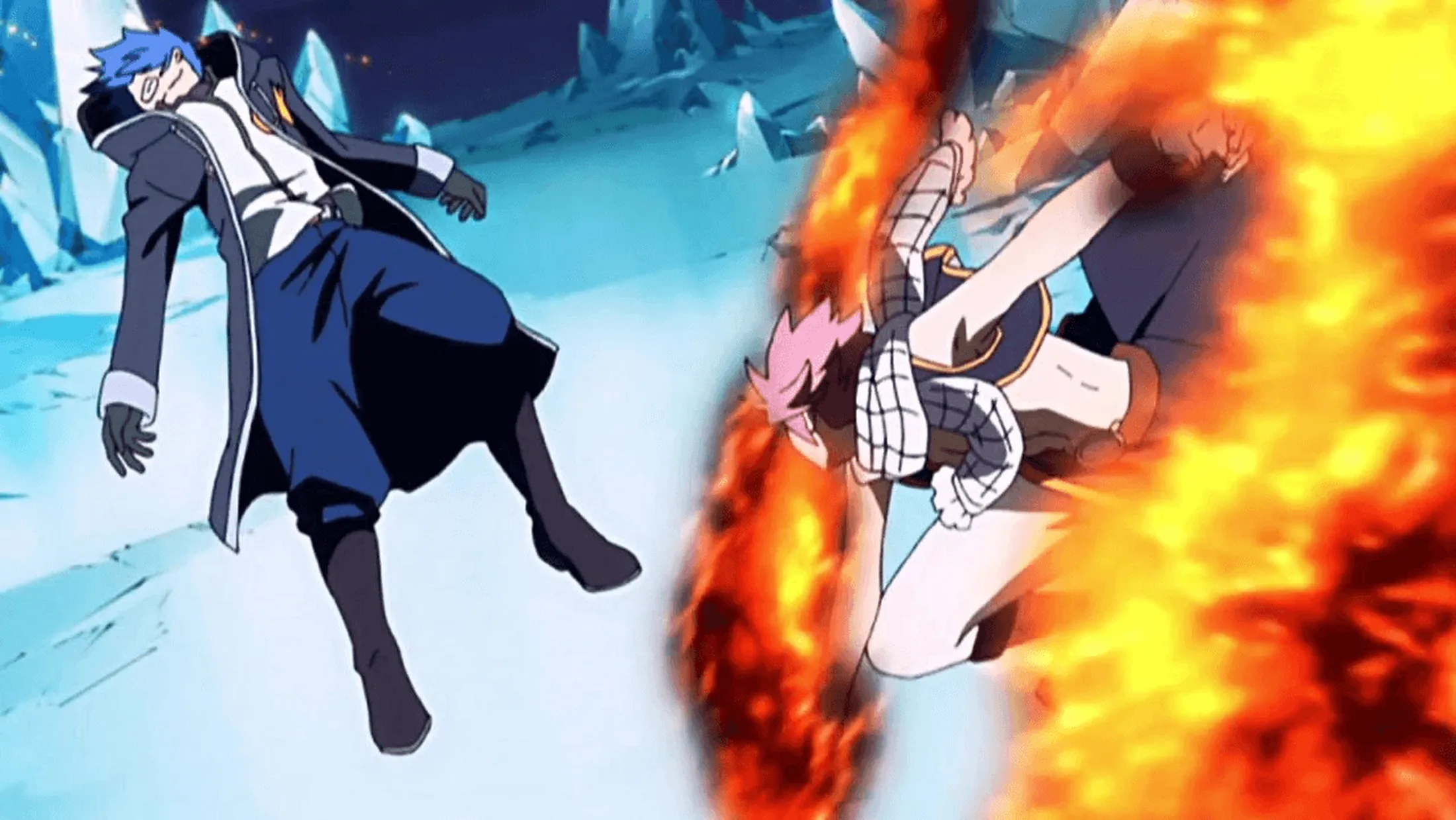 Natsu Vs. Jellal em Fairy Tail. Foto: Divulgação