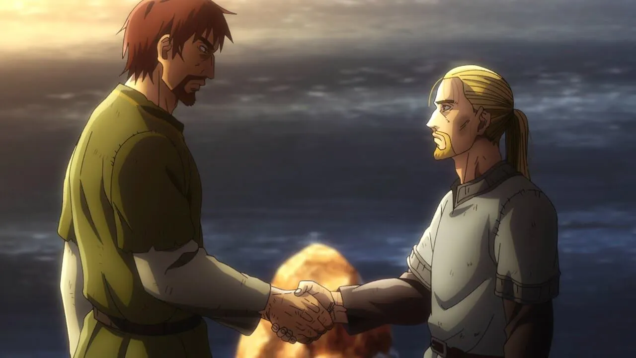 Thorfinn e Einar na segunda temporada de Vinland Saga