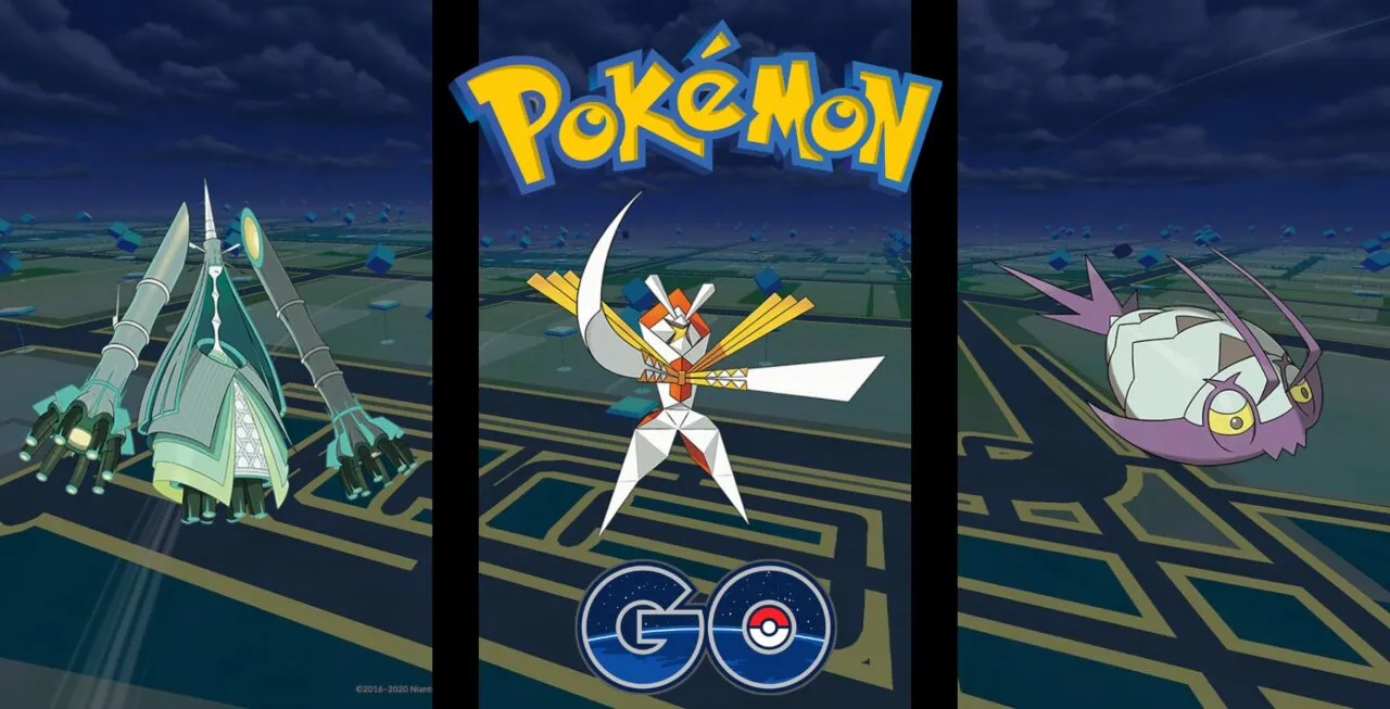Da esquerda para a direita: Celesteela, Kartana e Wimpod