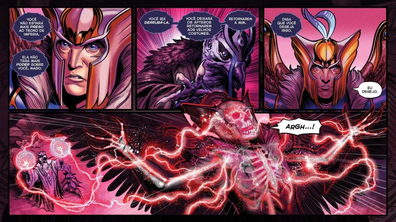Skywrath mage se transformando ao receber a magia de Scree’auk