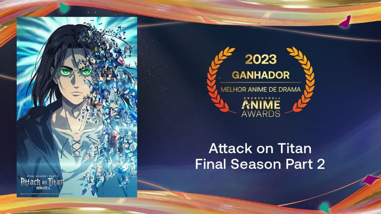 Attack on Titan Final Season Part 2 venceu a categoria de Melhor Anime de Drama. Foto: Divulgação/Crunchyroll