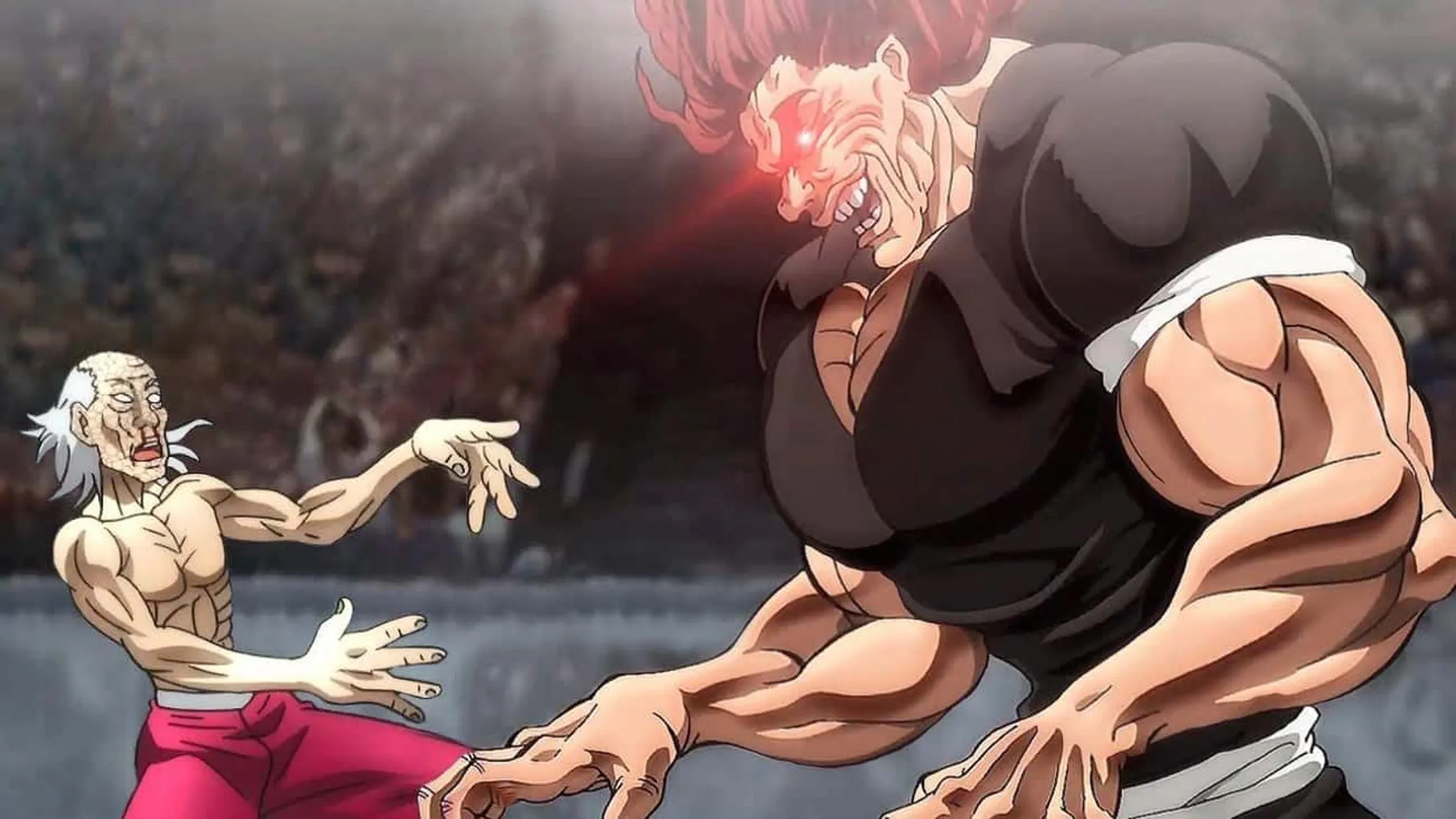 yujiro-vs-kaku-kaioh.-yujiro-acerta-um-golpe-causando-muito-dano-em-kaku