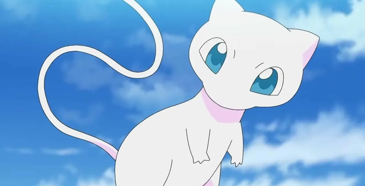 Mew com olhar calmo