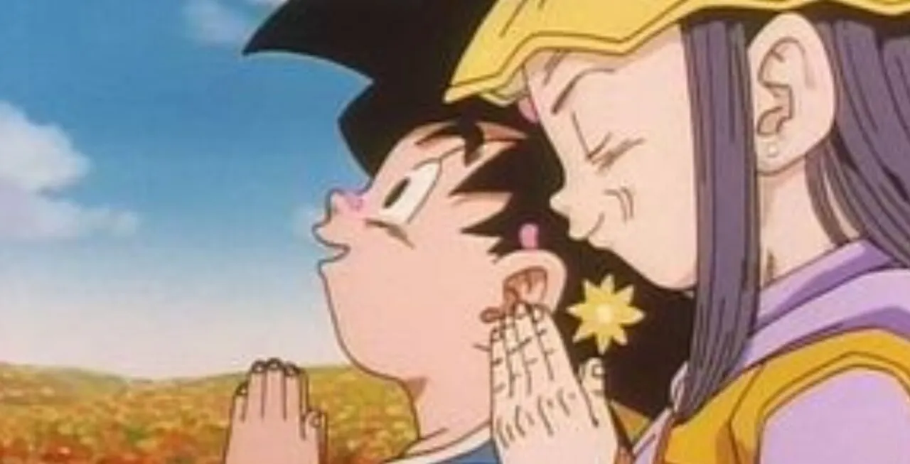 Pan e Goku Jr. rezando
