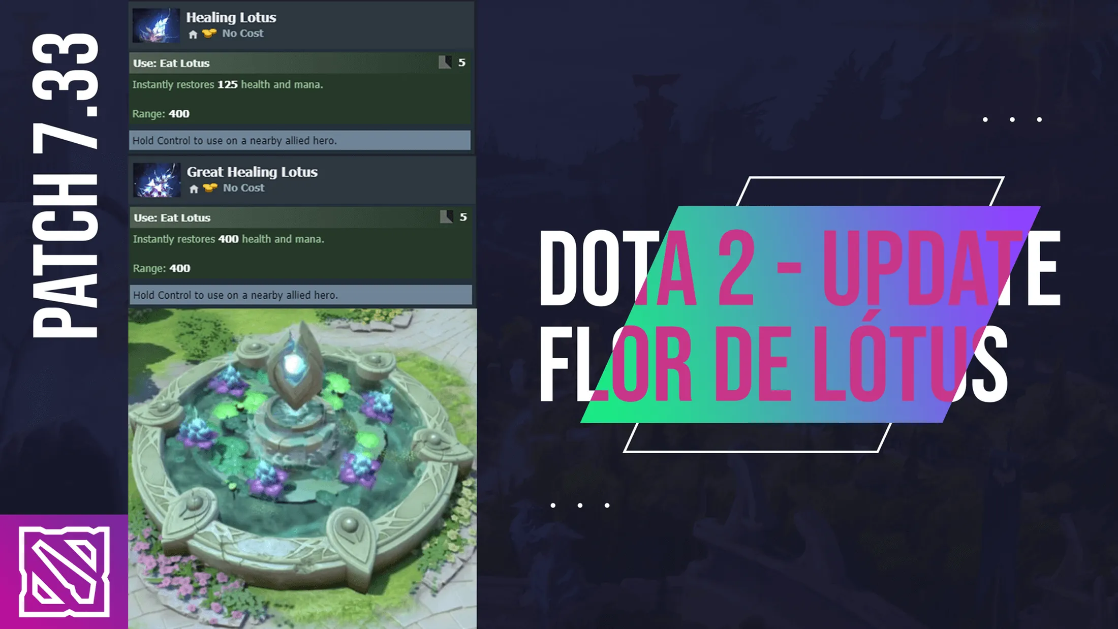 Capa ilustrando a atualização da Flor de Lótus - Dota 2