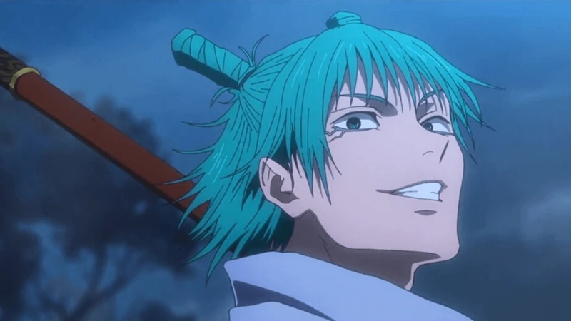 Hajime olhando de lado e sorrindo