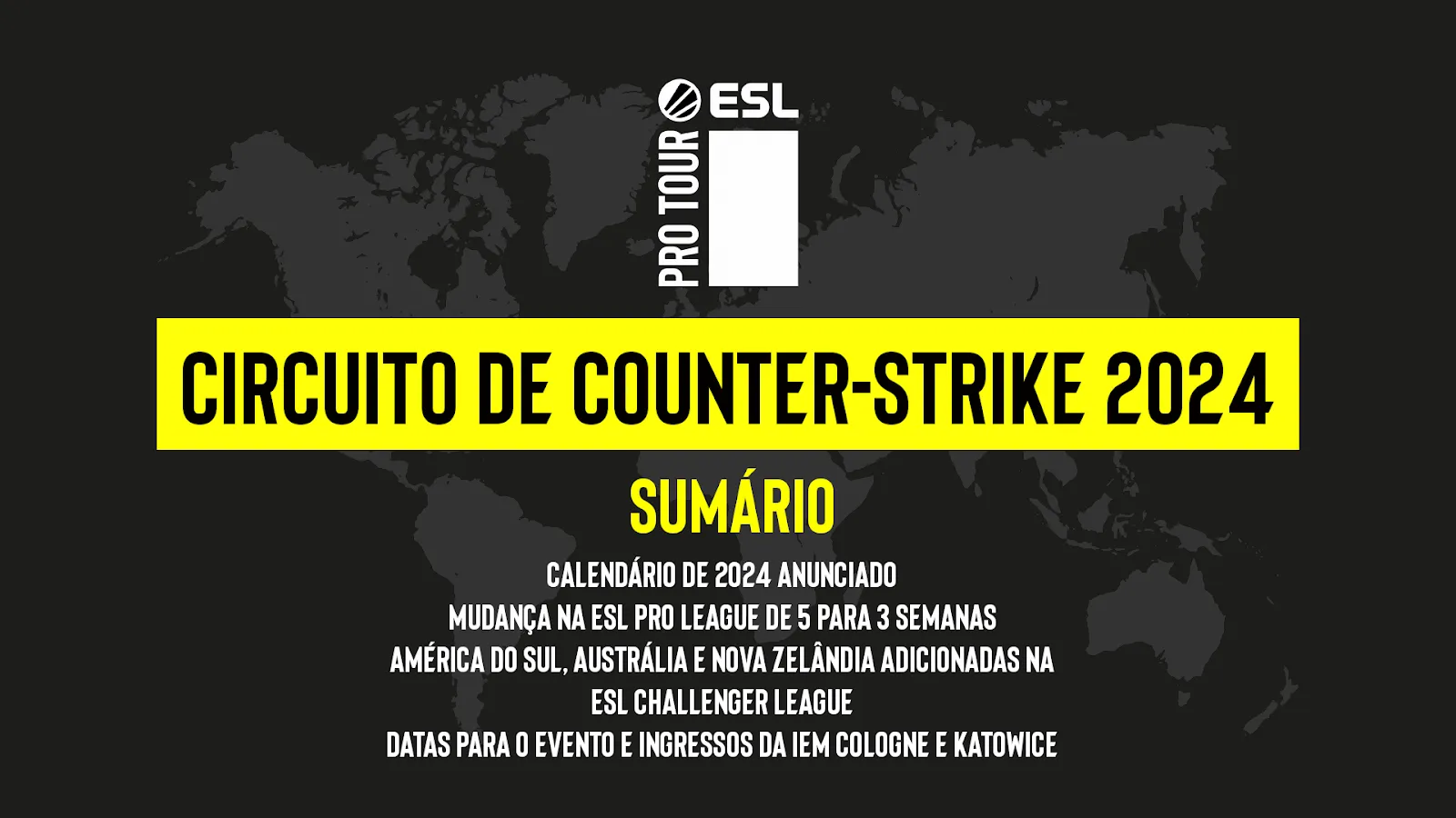 Principal circuito de Counter Strike anuncia diversas datas com novidades que irão proporcionar aos fãs, jogadores e parceiros, um ano repleto de experiências inovadoras. Foto: Divulgação