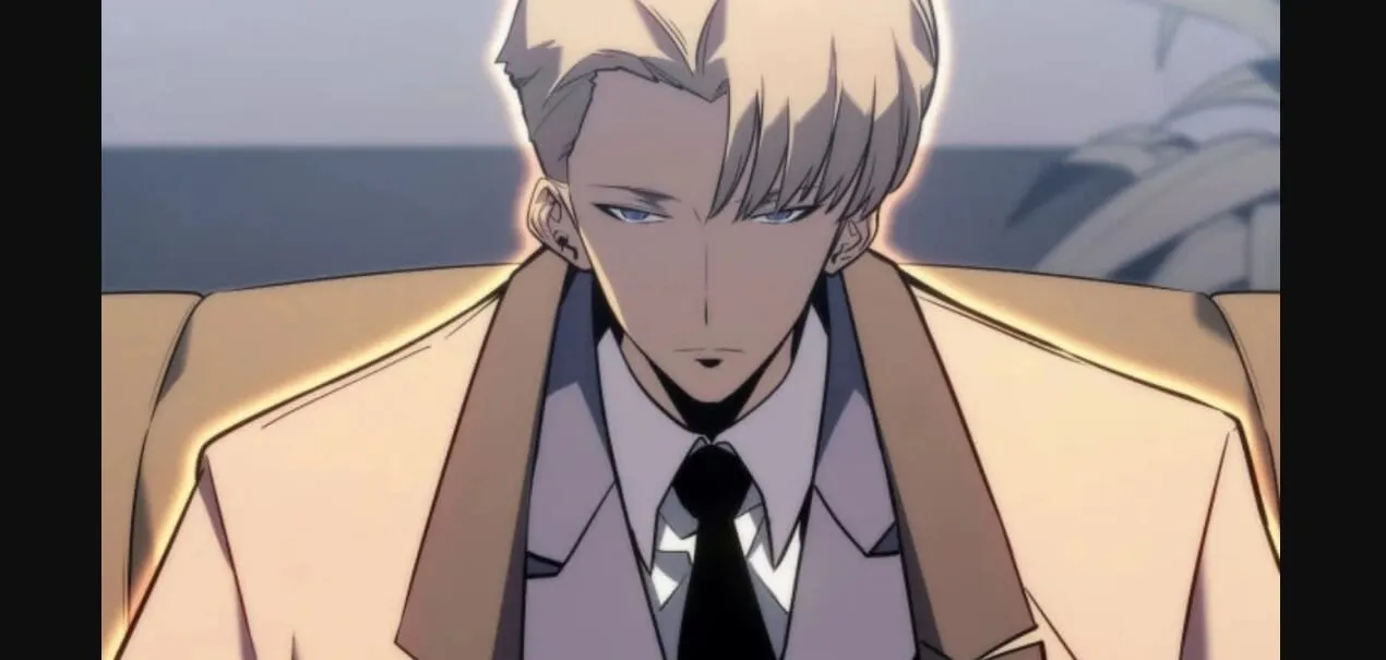 Lennart com algo que parece um sobretudo e roupa social