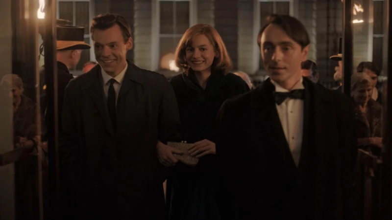 harry styles, emma corrin, e david dawson em my policeman