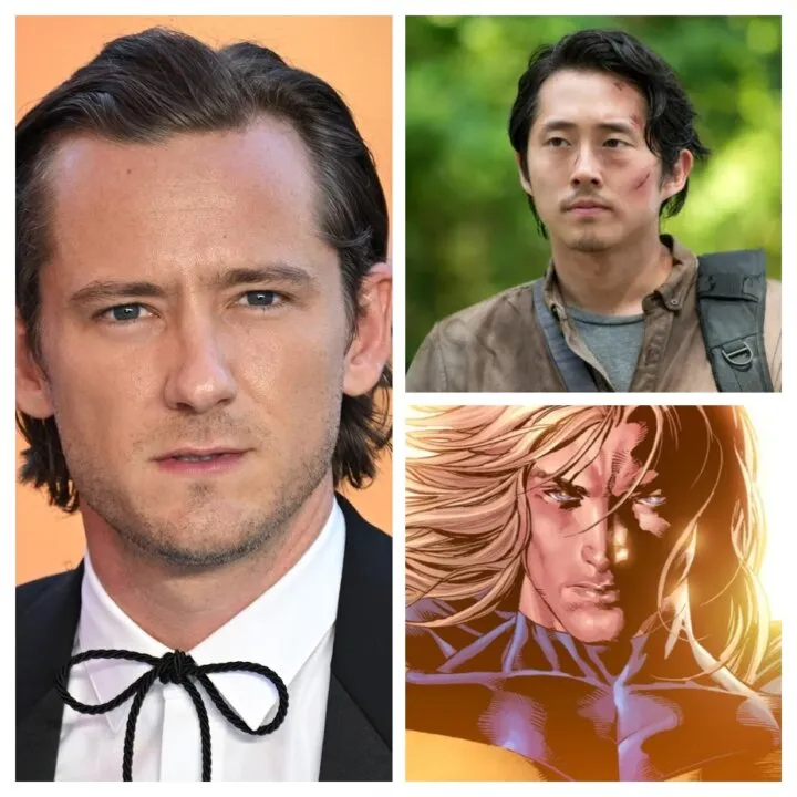Foto dos atores Steven Yeun e Lewis Pullman 