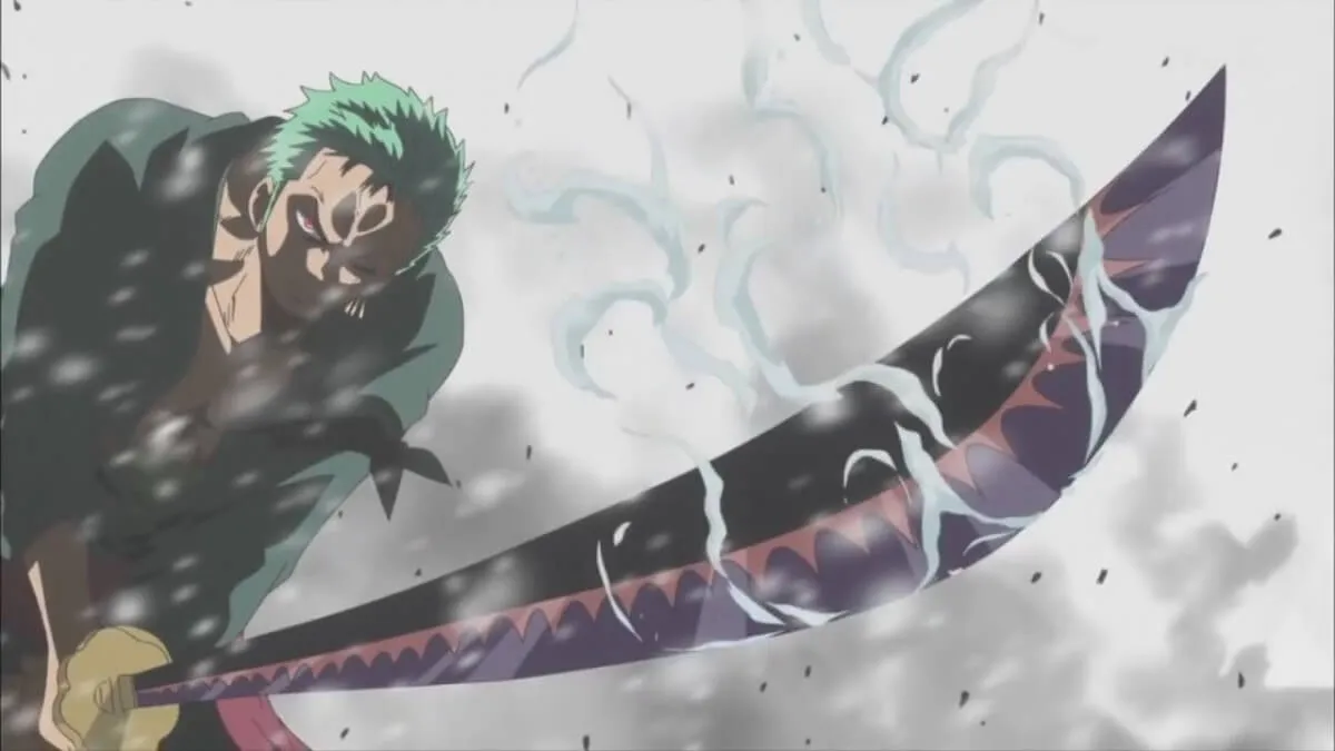 Zoro se preparando para atacar monet