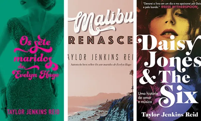 Colagem das capas dos livros de Taylor Jenkins