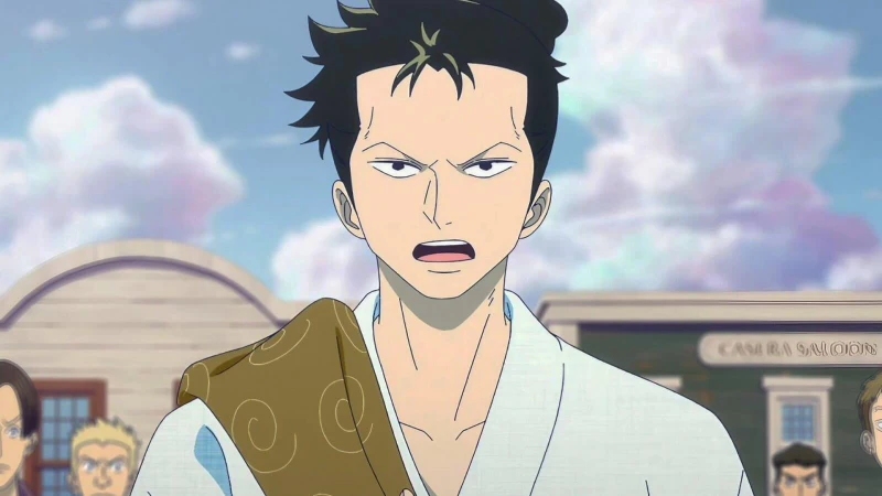 Ryuma falando algo com uma expressão séria.