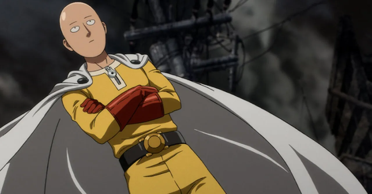 Herói careca de traje amarelo