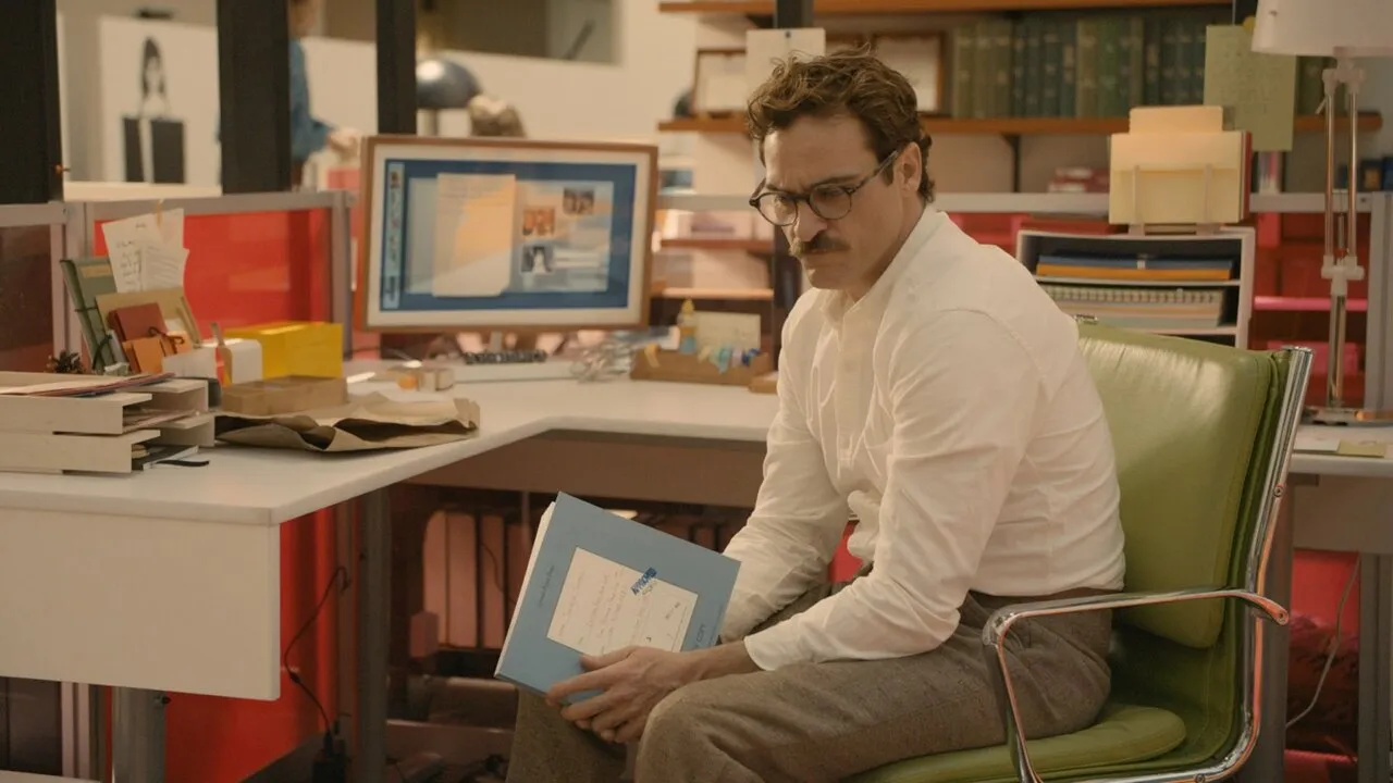 Joaquin Phoenix atuando no filme "Her"