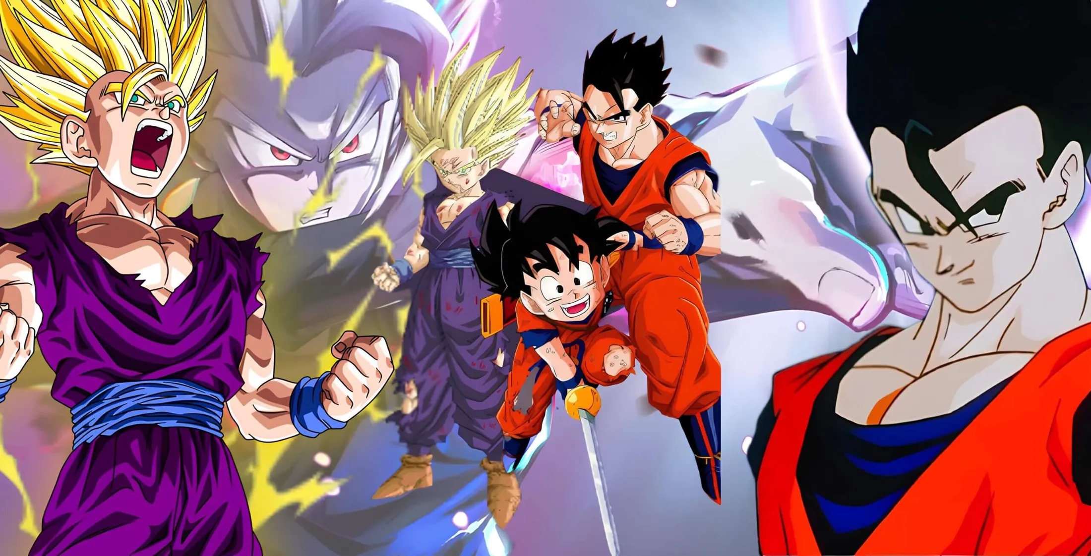 Várias versões do personagem Gohan