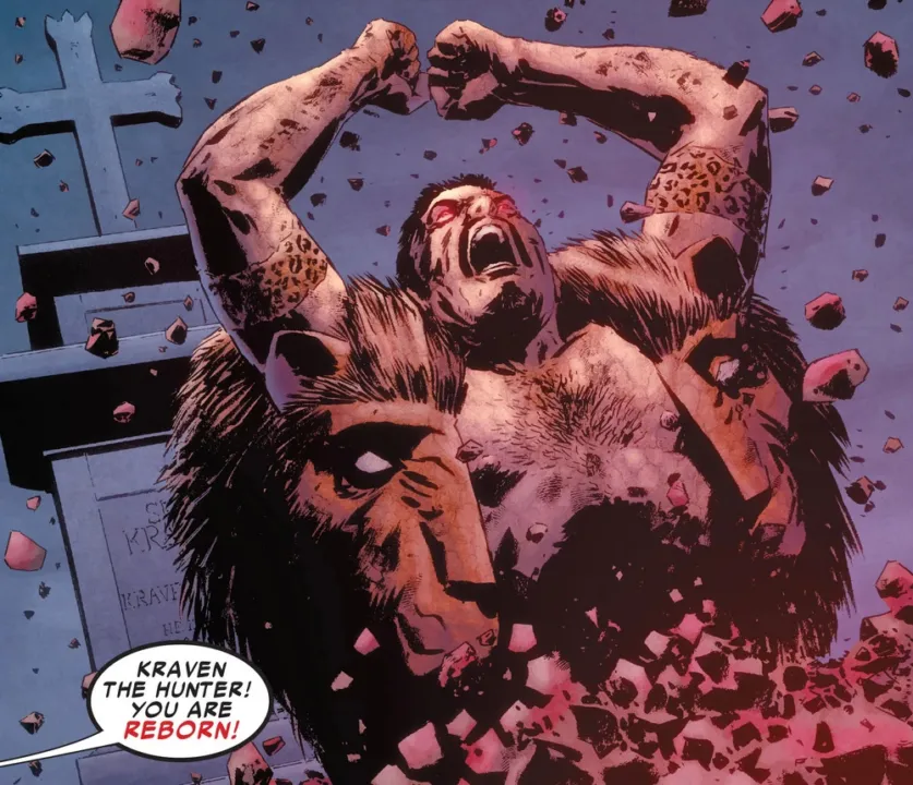 Sergei Kravinoff ressuscitado em o Espetacular Homem Aranha volume 1. 