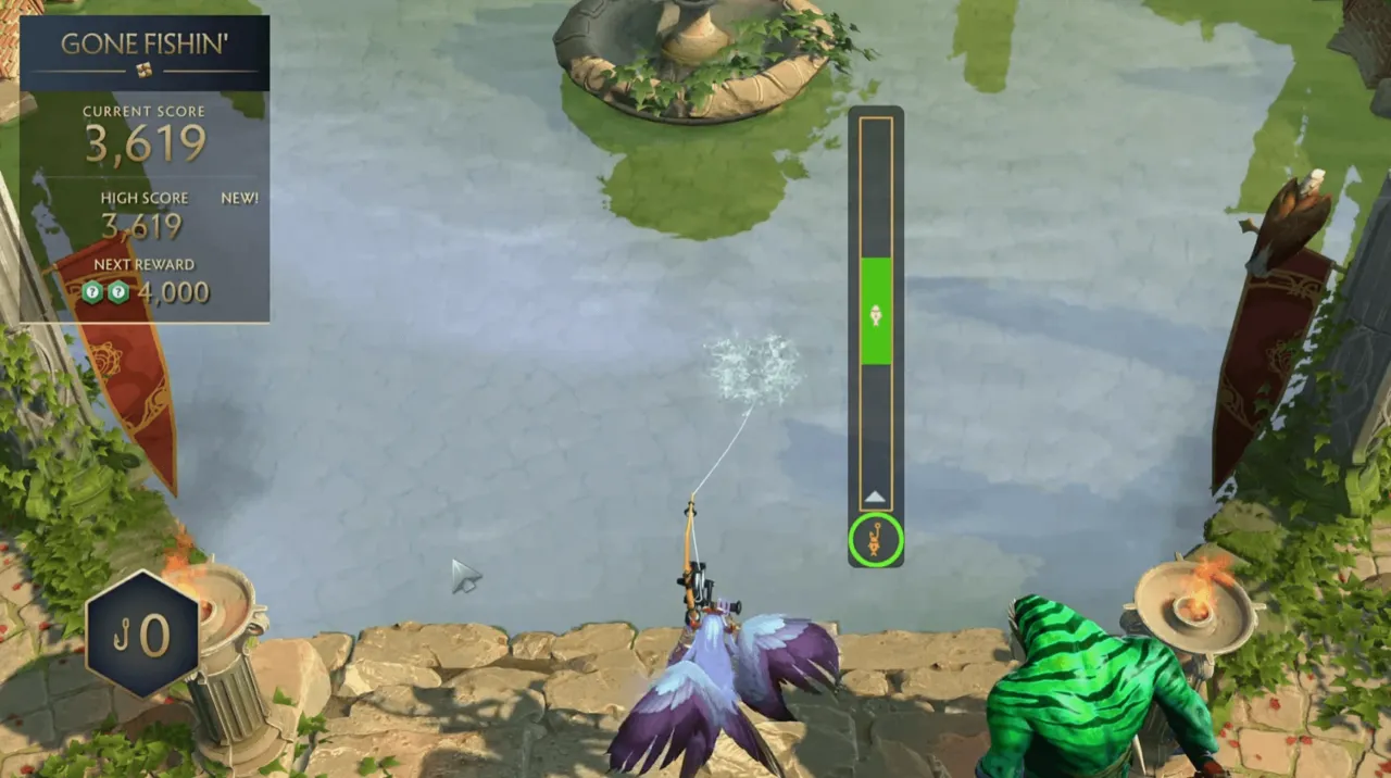 Funcionalidade de pescar dentro de dota 2