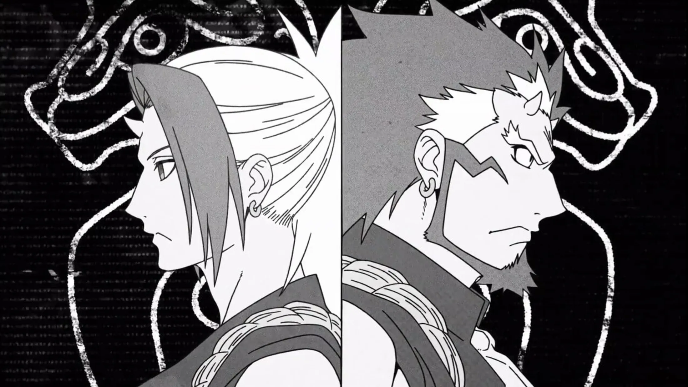 Homem e mulher tsugai de costas um para o outro