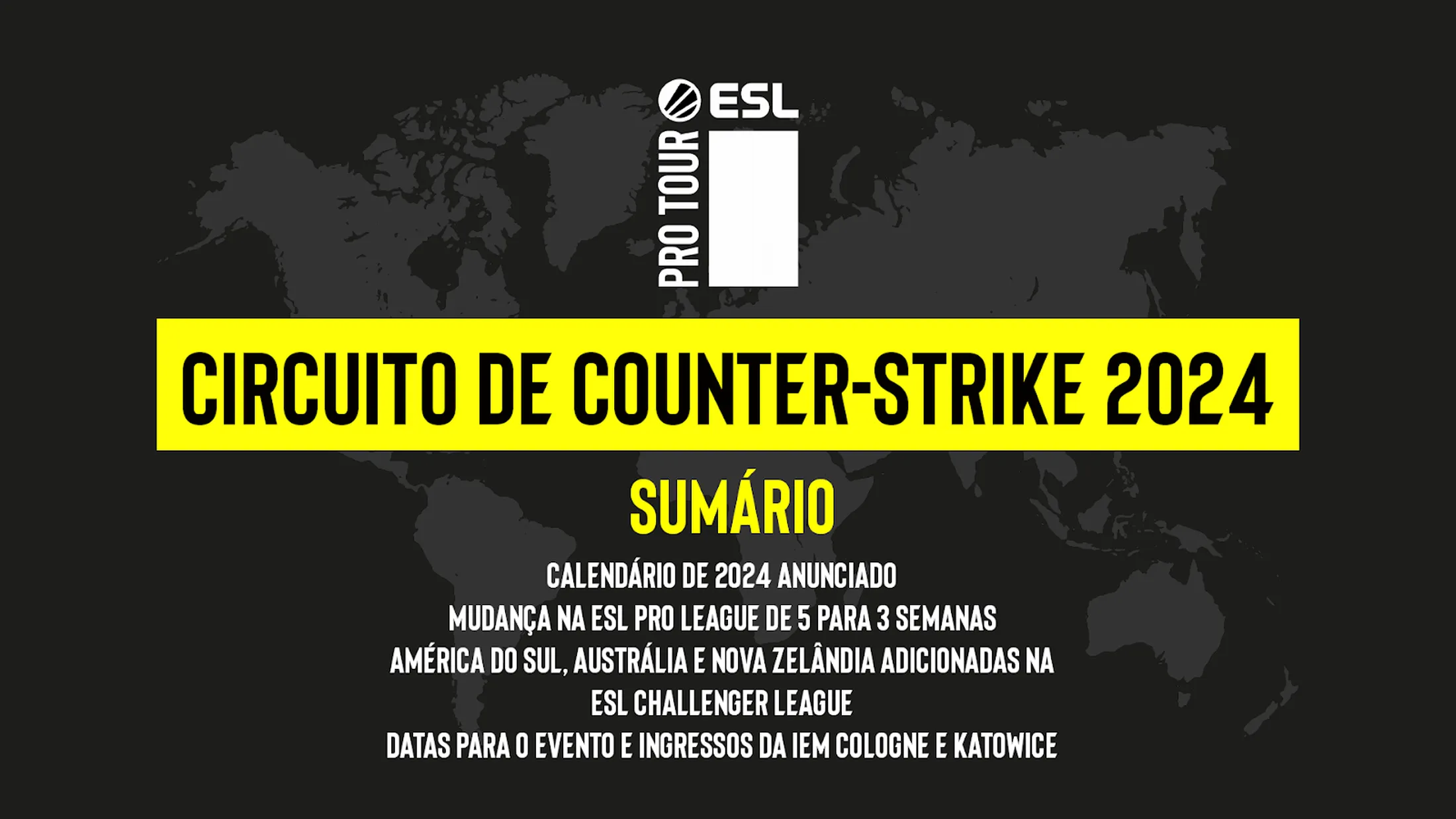 Principal circuito de Counter Strike anuncia diversas datas com novidades que irão proporcionar aos fãs, jogadores e parceiros, um ano repleto de experiências inovadoras. Foto: Divulgação