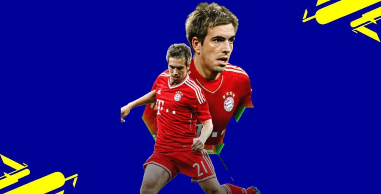 Background do jogo eFootball com o jogador Philipp Lahm ao centro