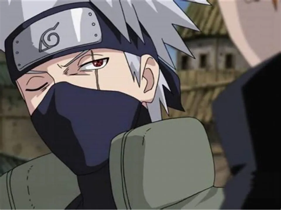 Kakashi sério olhando para Pain, em Konoha.
