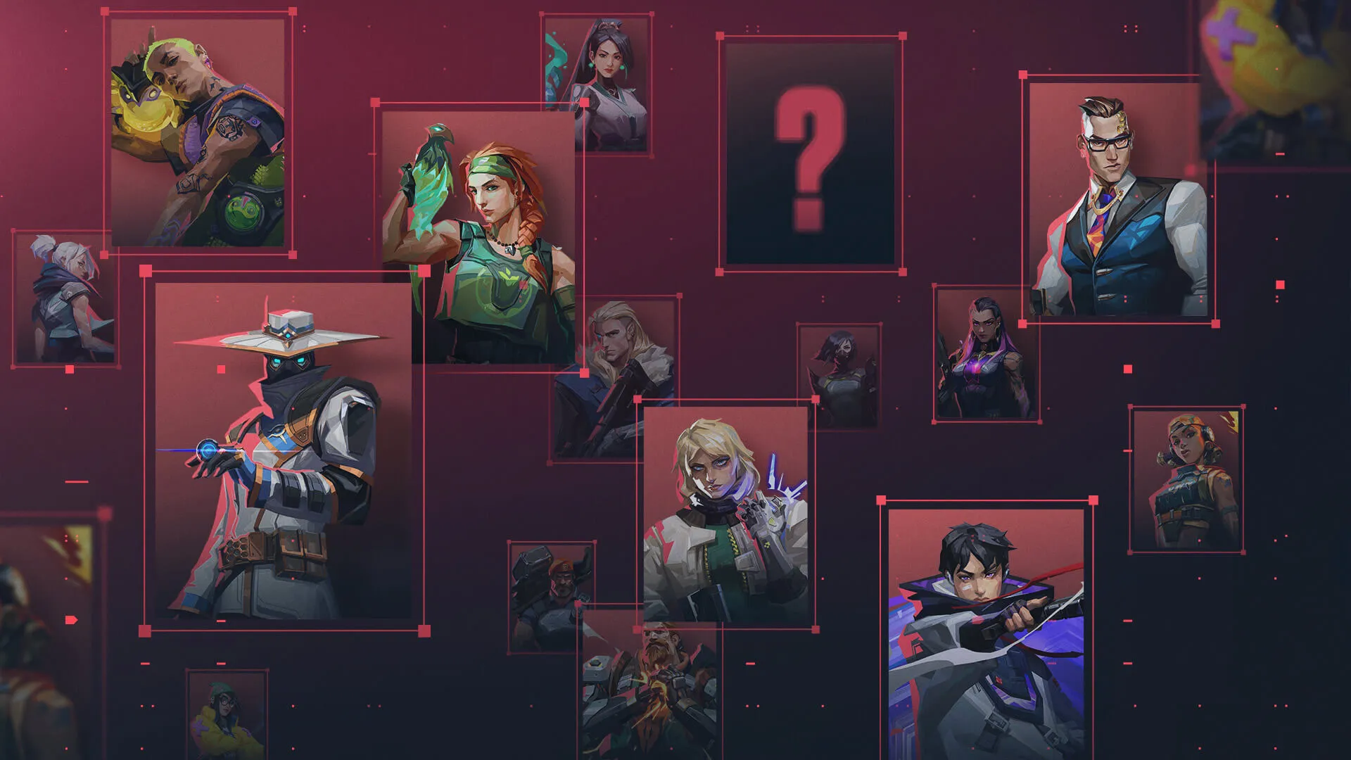 Imagem com todos os personagens de Valorant até o momento
