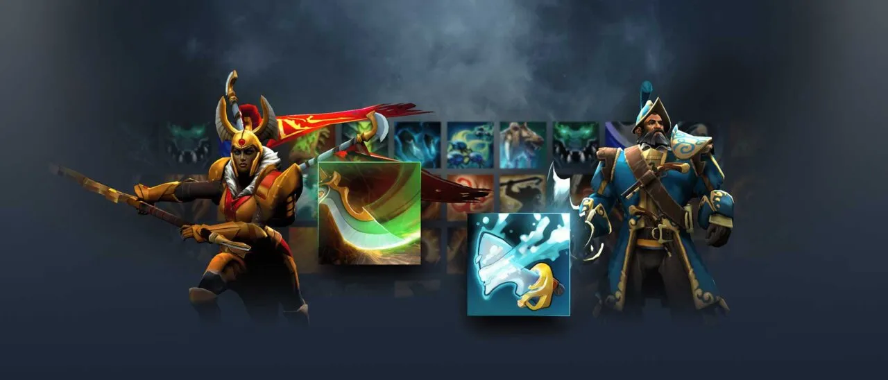 Heróis legion comander e kunka com uma ilustração de suas habilidades