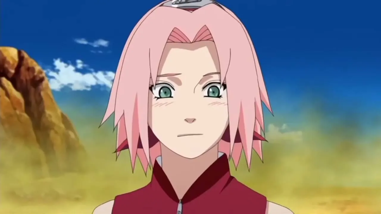 sakura adolescente olhando , enquanto aparentemente esta com vergonha, para algum lugar