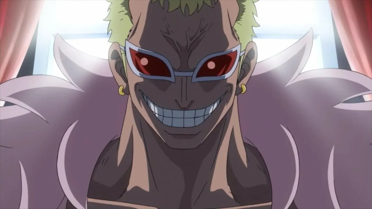 Doflamingo sorrindo