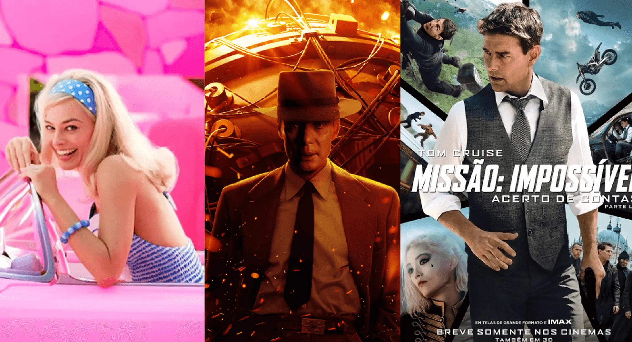 Barbie, Oppenheimer e Missão Impossível 7, são um dos destaques de filmes que estreiam nos cinemas em julho.