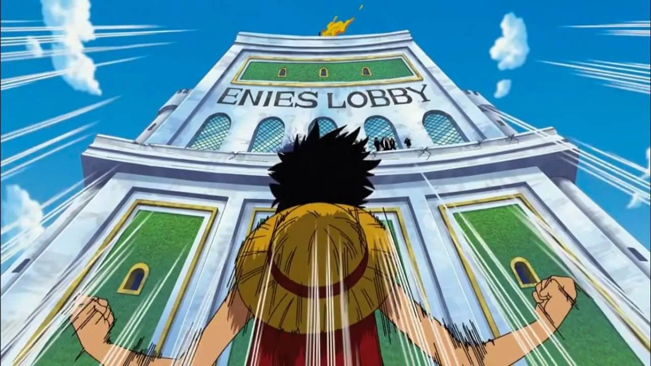 Luffy declarando guerra contra o governo mundial